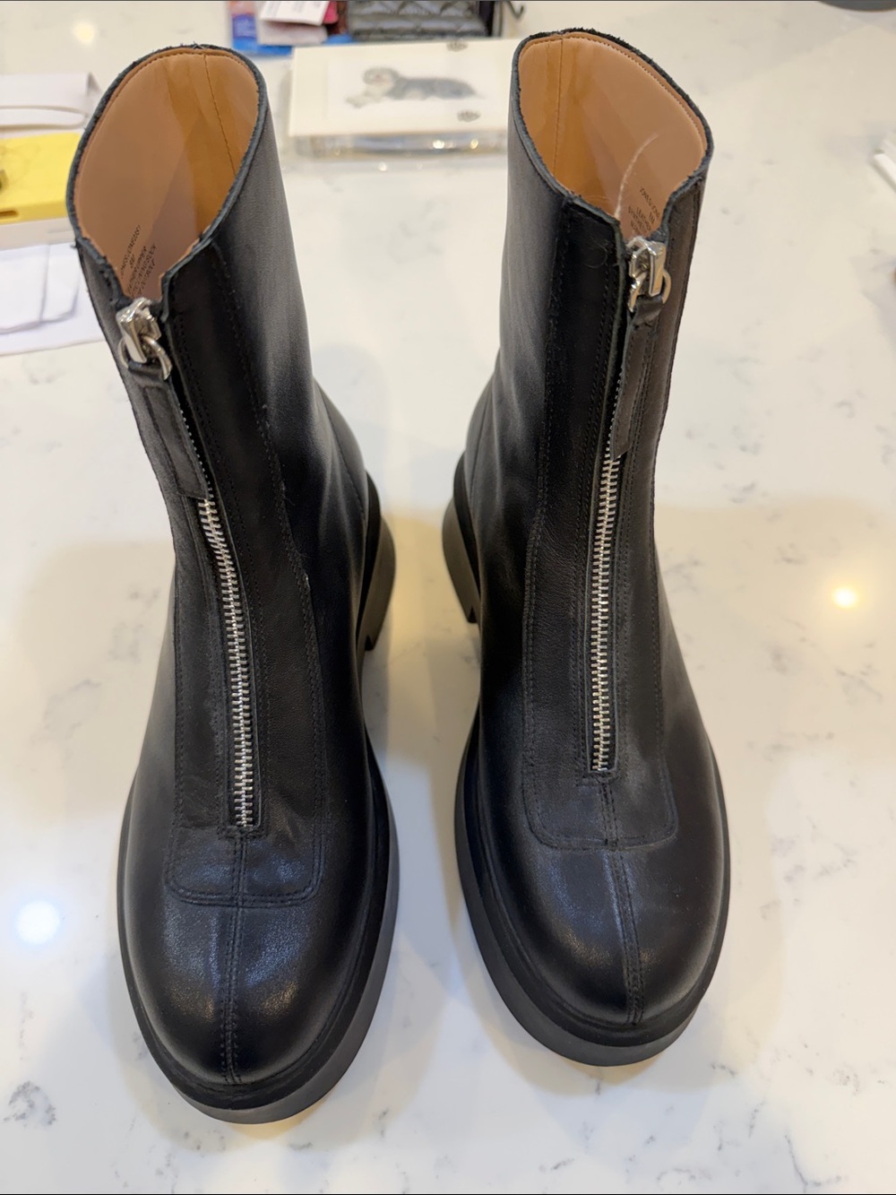 Steve Madden Black Front-Zip Leather boots
